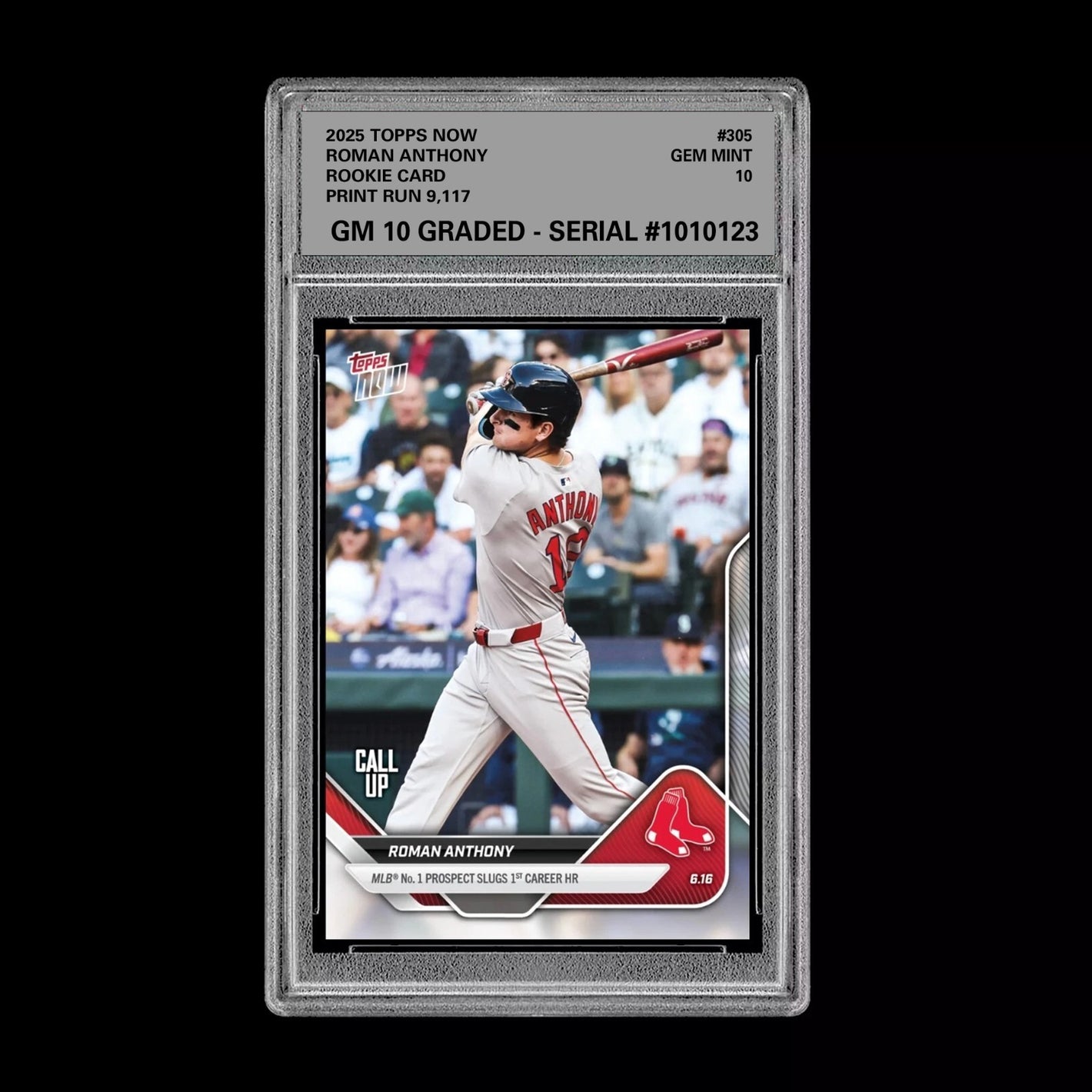 Graded 10 Roman Anthony RC Rookie 2025 Topps NOW #305 Call-Up Red Sox Baseball Baseball