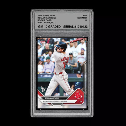 Graded 10 Roman Anthony RC Rookie 2025 Topps NOW #305 Call-Up Red Sox Baseball Baseball