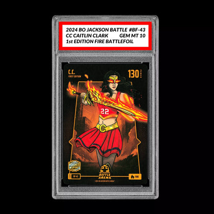 Caitlin Clark CC Graded 10 Rookie Fire BATTLEFOIL BF-43 Bo Jackson Battle Arena Basketball