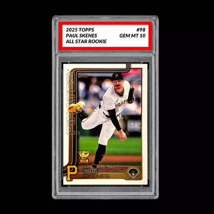 Graded 10 Paul Skenes - 2025 Topps #98 RC All Star Rookie Pittsburgh Pirates Baseball