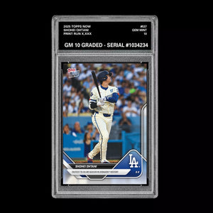 Graded 10 Shohei Ohtani - 2025 Topps Now #537 Los Angeles Dodgers Fastest 40 HR Baseball
