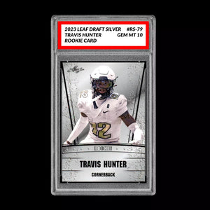 Travis Hunter 2023 Leaf Draft Silver Graded 10 Rookie Card RC Colorado Buffaloes Football