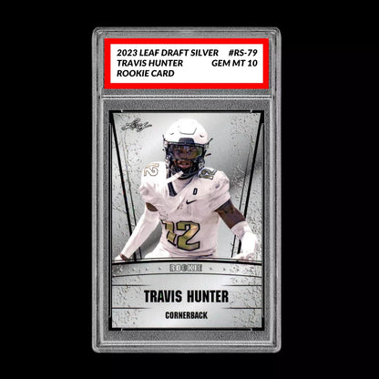 Travis Hunter 2023 Leaf Draft Silver Graded 10 Rookie Card RC Colorado Buffaloes Football
