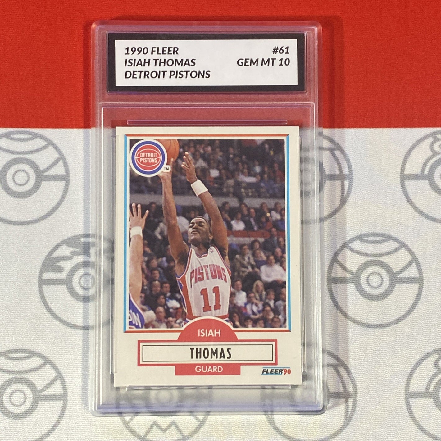 Graded 10 1990 Fleer Isiah Thomas Card 61 MINT Detroit Pistons GEM MINT Basketball