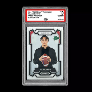 Graded 10 Julian Sayin 2024 Prizm Draft Picks #192 Rated Rookie Prospect RC Ohio Football
