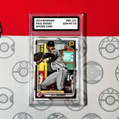 Graded 10 Paul Skenes Rookie Card 2024 MLB TOPPS BOWMAN BP-125 Pirates RC Baseball