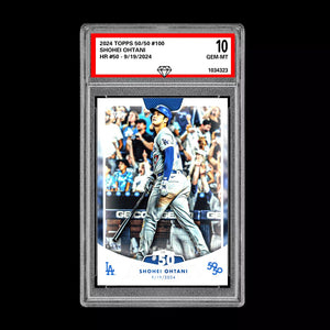 Graded 10 SHOHEI OHTANI HR #50 - 2024 Topps 50/50 Card #100 Dodgers MLB History Baseball