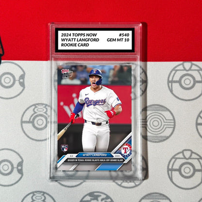 Graded 10 Wyatt Langford - 2024 MLB TOPPS NOW Card #640 RC Rookie Texas Baseball,Football