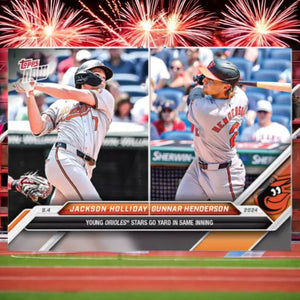 Graded 10 Jackson Holliday/Gunnar Henderson 2024 TOPPS NOW Card 513 RC Rookie Baseball