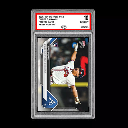 Graded 10 Drake Baldwin #154 RC Rookie 2025 MLB TOPPS NOW Card SP SSP  Baseball