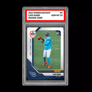 Graded 10 Cam Ward #4 RC Rookie 2025 Panini Instant NFL RPS TITANS Premiere  Football