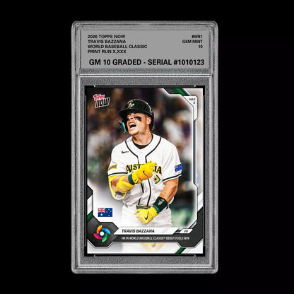 Graded 10 Travis Bazzana 2026 Topps NOW #WB4 World Baseball Classic PRESALE Baseball