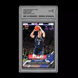 GRADED 10 Cooper Flagg 2024-25 Bowman U NOW Basketball Card 51 RC ROOKIE  Football
