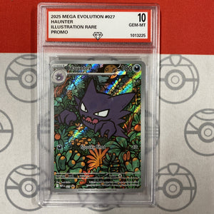 Graded 10 Haunter 027 2025 Mega Evolution Illustration Rare Promo GM10 PFL