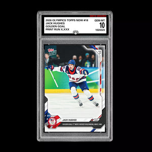 Graded 10 Jack Hughes 2026 Olympics Topps NOW Card 18 Golden Goal Presale Ice Hockey