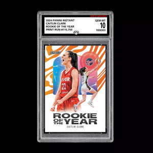 Graded 10 CAITLIN CLARK ROOKIE OF THE YEAR 2024 Panini Instant #CCROY RC Card Basketball