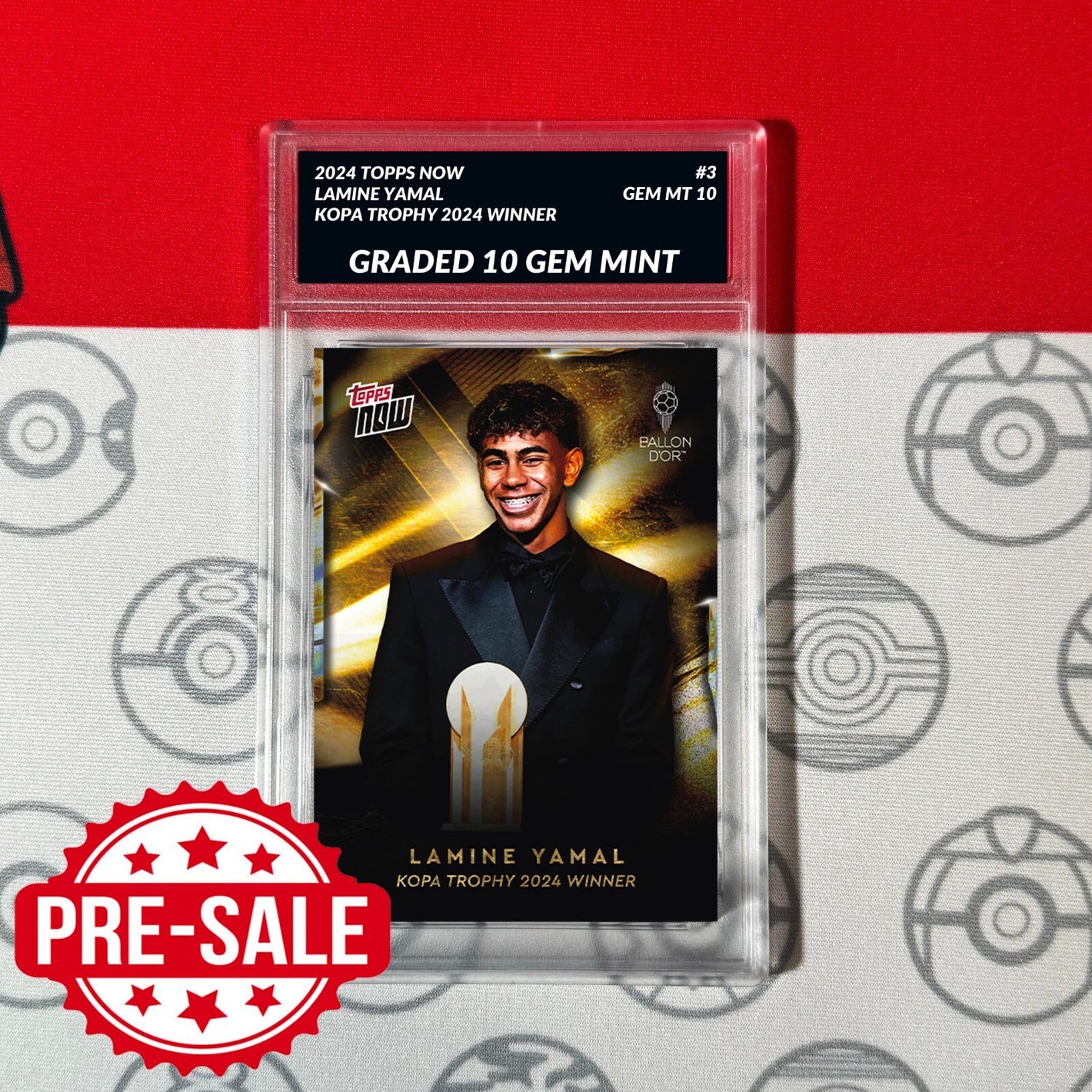 Graded 10 Lamine Yamal #3 2024 Kopa Trophy Winner Topps Now RC Rookie Soccer