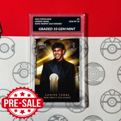 Graded 10 Lamine Yamal #3 2024 Kopa Trophy Winner Topps Now RC Rookie Soccer