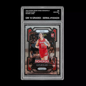 Graded 10 2024 Panini WNBA Monopoly Prizm RC Caitlin Clark Rookie Insert 65 WNBA Basketball