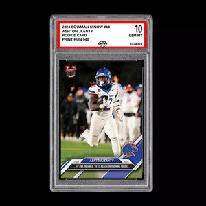 Graded 10 Ashton Jeanty Boise State 2024 Bowman U NOW Football Card #48 Football