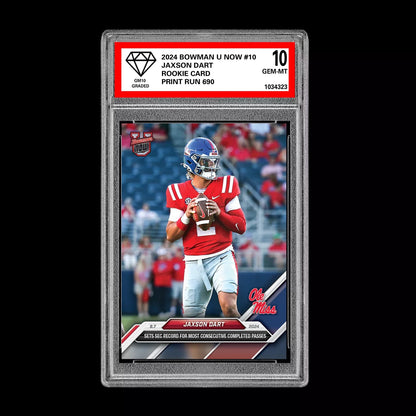Graded 10 Jaxson Dart Ole Miss Record 2024 Bowman U Now #10 RC Rookie Card Draft Football
