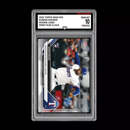Graded 10 Kumar Rocker Rookie RC Rangers 2025 MLB Topps NOW Card 78  Baseball