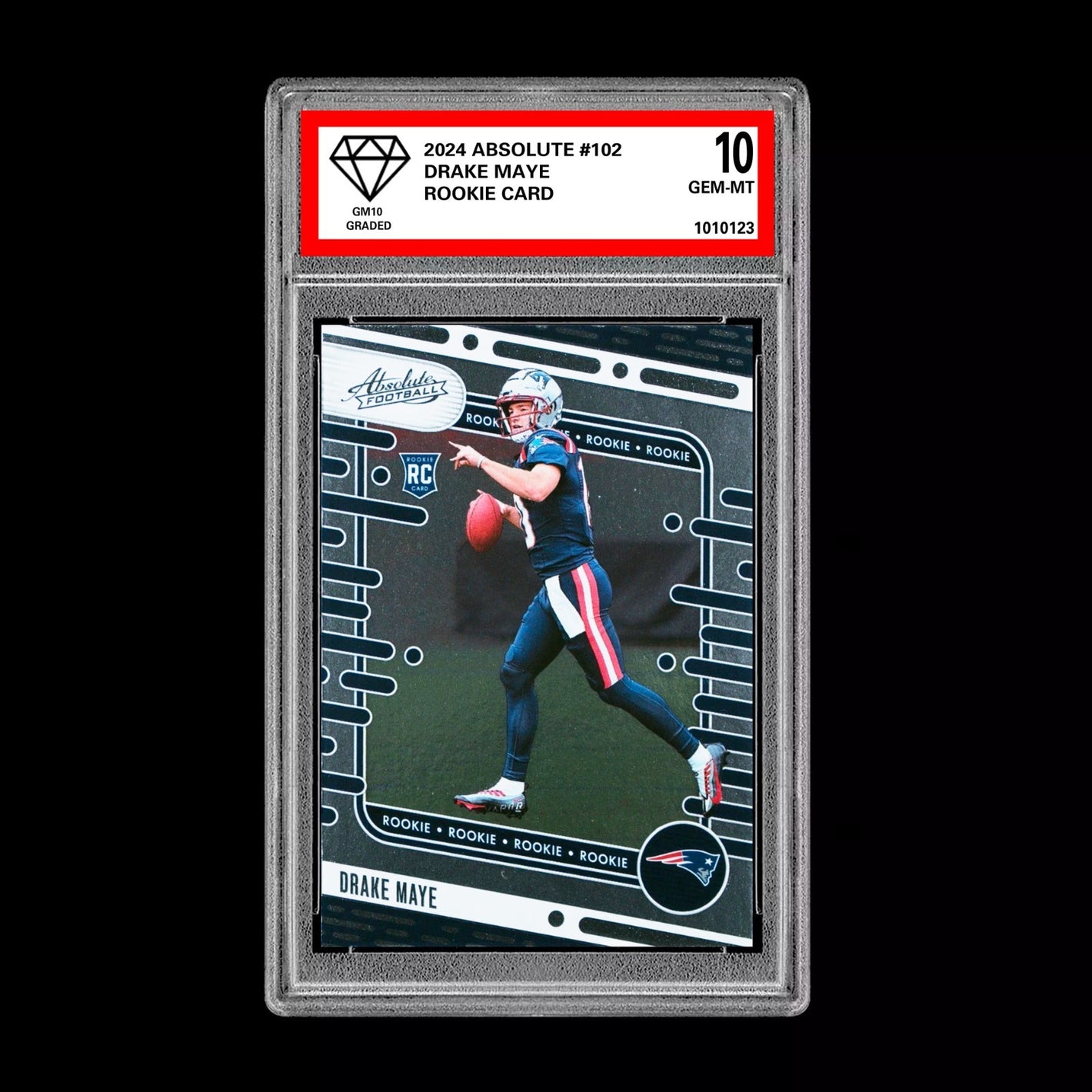 Graded 10 Drake Maye 2024 Panini Absolute - Rookies #103 Silver (RC) GEM MT Football