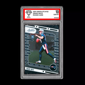 Graded 10 Drake Maye 2024 Panini Absolute - Rookies #103 Silver (RC) GEM MT Football