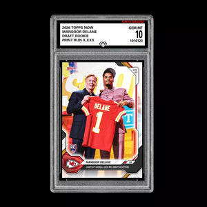 Graded 10 Mansoor Delane 2026 TOPPS NOW RC Rookie Card Chiefs Football
