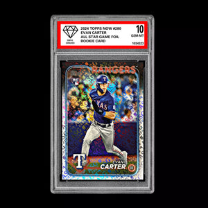 Graded 10 Evan Carter 2024 Topps #280 RC Rookie Card All Star Game Foil Baseball