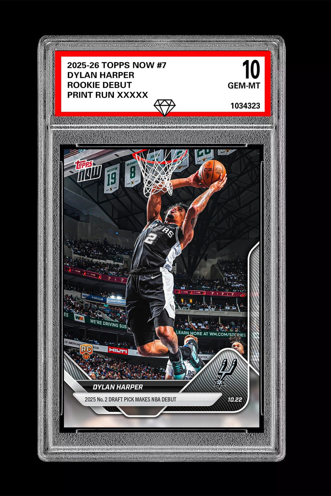 Graded 10 DYLAN HARPER ROOKIE RC 2025-26 TOPPS NOW  #7 Basketball - Presale Basketball