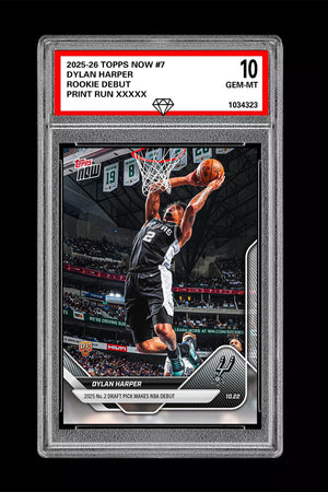 Graded 10 DYLAN HARPER ROOKIE RC 2025-26 TOPPS NOW  #7 Basketball - Presale Basketball