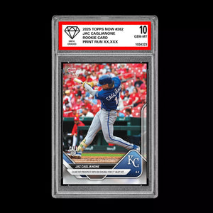 Graded 10 Jac Caglianone 2025 Topps Now #262 GEM Mint Rookie Card RC  Baseball