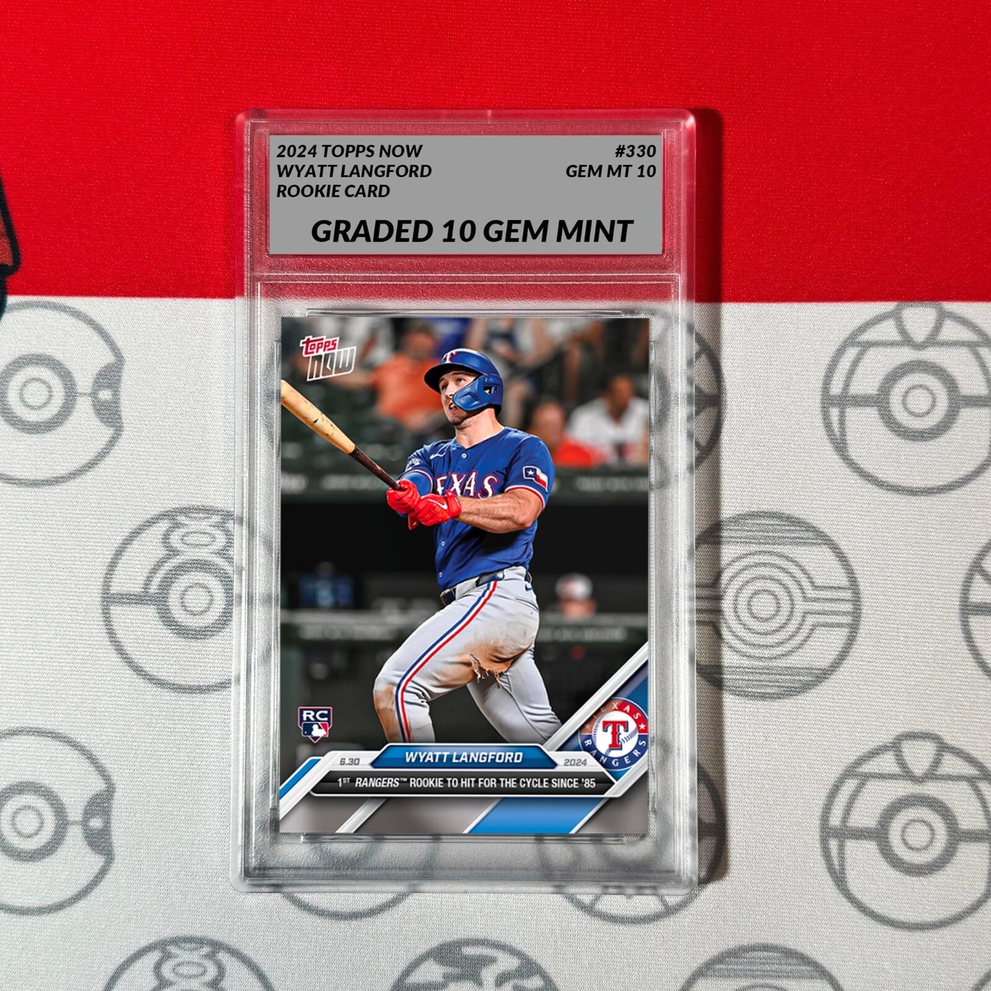 Graded 10 Card Wyatt Langford 2024 MLB TOPPS NOW® #364 Rookie RC Rangers Baseball,Football