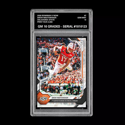 Graded 10 Drew Mestemaker 2026 Topps NOW #7 Oklahoma State  PRESALE Football