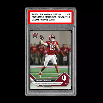 Graded 10 Fernando Mendoza RC Rookie Card 2025-26 Bowman U Topps Now #17  Football