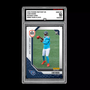 Graded 10 Cam Ward #4 RC Rookie 2025 Panini Instant NFL RPS TITANS  Football