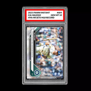 Graded 10 Cal Raleigh #604 2025 MLB Topps Now 49th HR Record by Catcher  Baseball