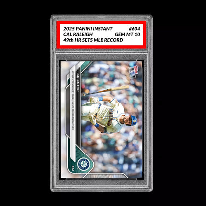 Graded 10 Cal Raleigh #604 2025 MLB Topps Now 49th HR Record by Catcher  Baseball