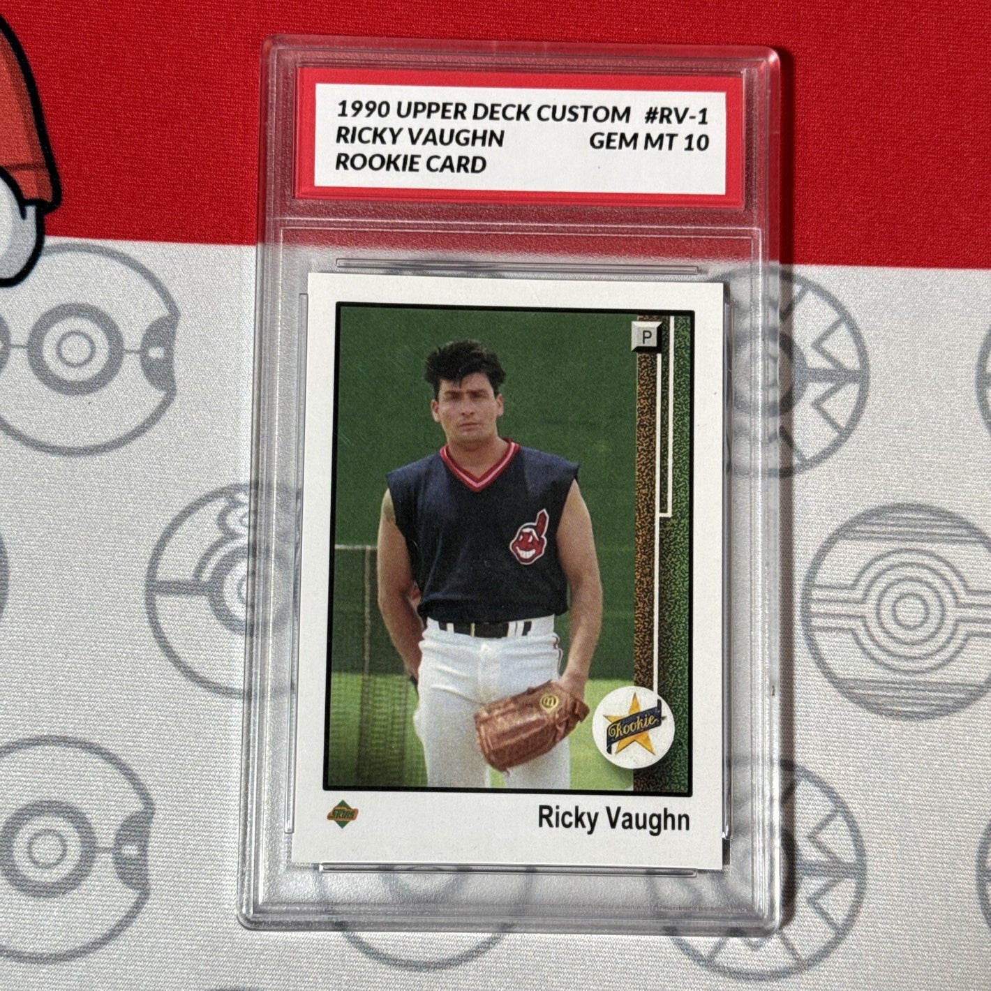 Graded 10 Gem 2024 STCC Ricky Vaughn Charlie Sheen Major League 1989 Custom Card Baseball