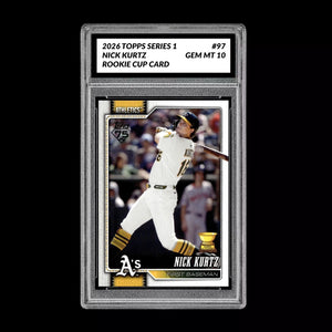 Graded 10 Nick Kurtz #97 RC Rookie Cup Card 2026 MLB Topps Athletics Baseball