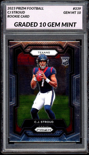 GRADED 10 CJ STROUD 2023 PANINI PRIZM ROOKIE RC CARD #339 GEM MINT TEXANS Football