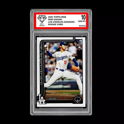 Graded 10 Roki Sasaki RC Rookie card #US197 2025 MLB Topps Dodgers Baseball