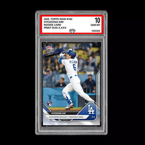 Graded 10 Hyeseong Kim #182 RC Rookie Card 2025 Topps Now 1st HR LA Dodgers Baseball