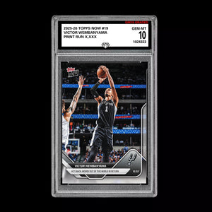 Graded 10 Victor Wembanyama 2025-26 TOPPS NOW #19 Basketball - Presale Basketball