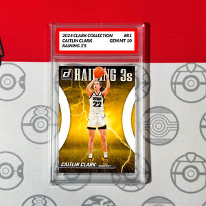 Graded 10 Caitlin Clark RC Rookie 2024 Caitlin Clark Collection #R1 Raining 3's Basketball