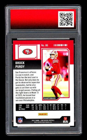 Graded 10 Brock Purdy #86 RED FOIL 2023 Contenders Season Ticket 49ers RC Rookie Football