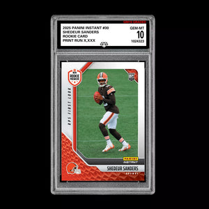 Graded 10 Shedeur Sanders #30 RC Rookie 2025 Panini Instant NFL BROWNS Premiere  Football