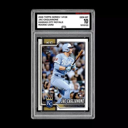 Graded 10 Jac Caglianone #138  Rookie Card RC 2026  Topps Series 1 Royals Baseball