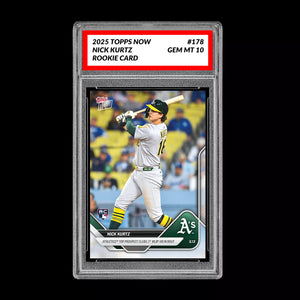 Graded 10 Nick Kurtz - 2025 TOPPS NOW #178 RC Rookie Oakland Athletics Baseball